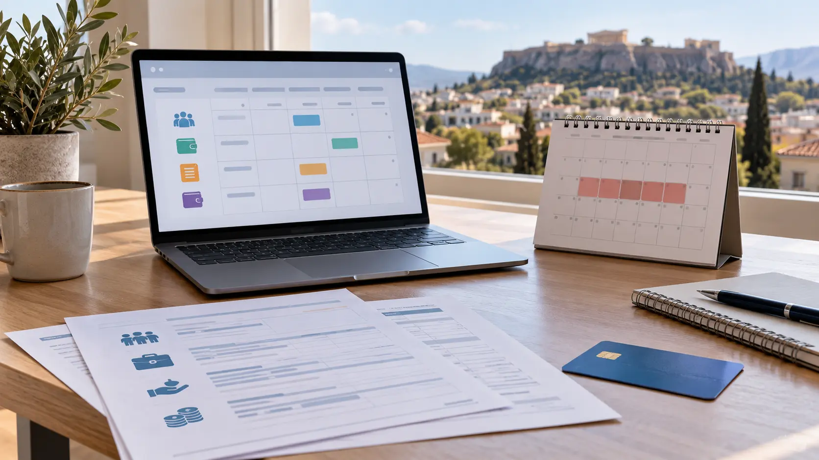 A person reviewing payment information and documents