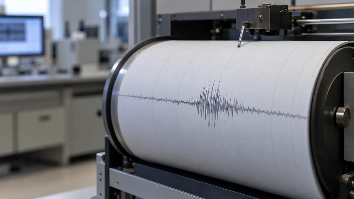 Seismograph recording vibrations in a laboratory