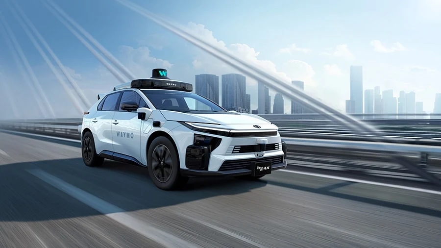 Toyota bZ4X fitted with Waymo sensors in an official presentation image